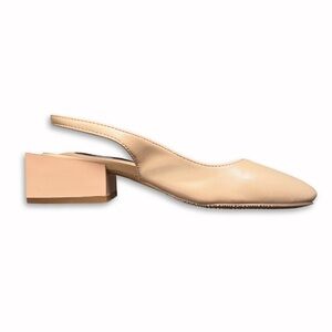 Elegant Nude Heels with stylish square heels Mary janes